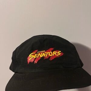 Vintage Ottawa Senators Marker Style Black NHL Snapback Nylon Cap